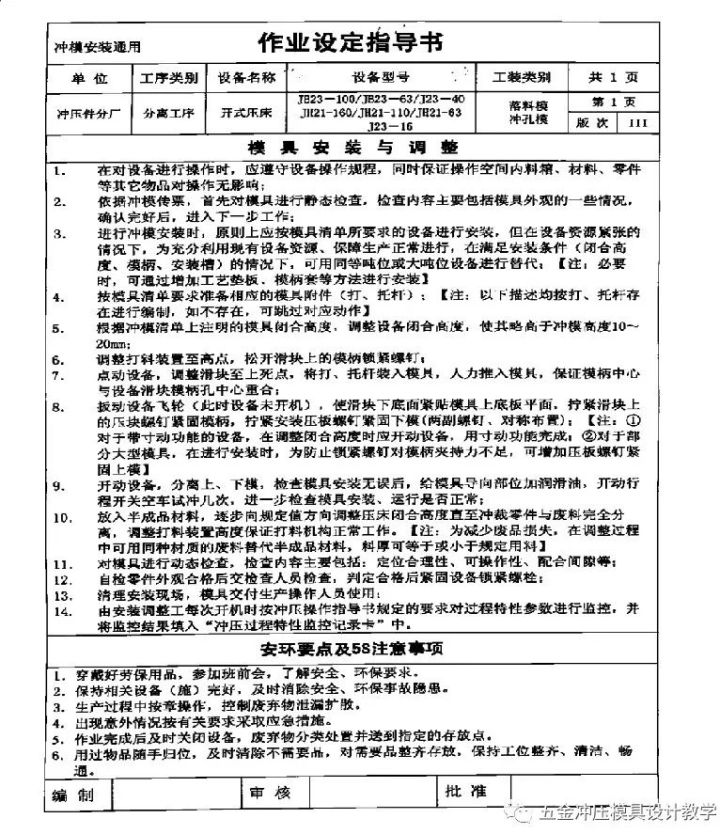 作業(yè)設定指導書